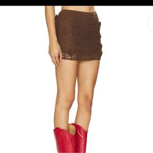 Crochet brown mini skirt size M worn once
